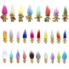 Mini Troll Dolls, PVC Vintage Troll Doll Mini Action Figures Cake Toppers Chromatic Adorable Cute Little Guys Collection, School Project, Arts Crafts, Party Favors (28pack) view 1