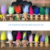 Mini Troll Dolls, PVC Vintage Troll Doll Mini Action Figures Cake Toppers Chromatic Adorable Cute Little Guys Collection, School Project, Arts Crafts, Party Favors (28pack) view 4