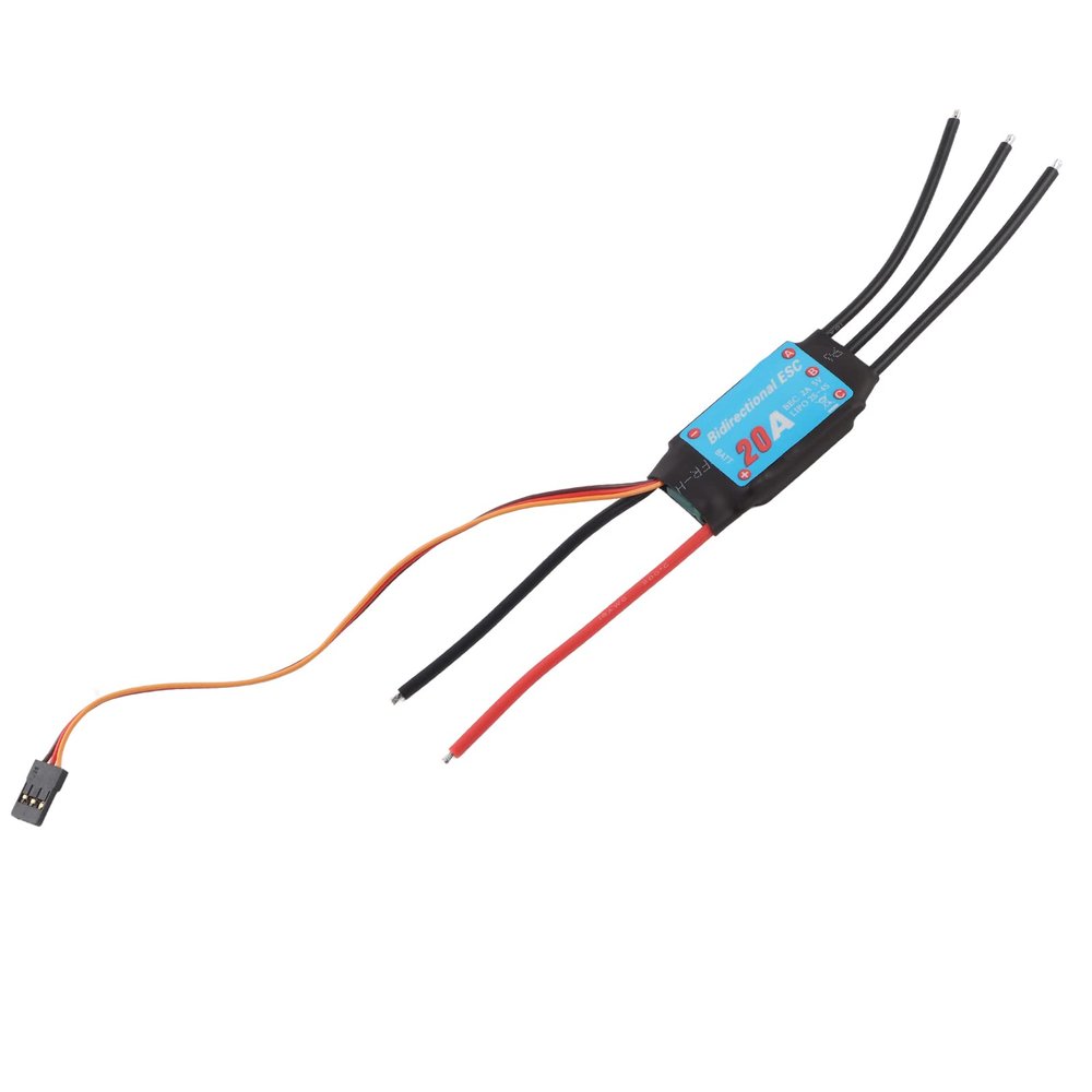 20A/30A/40A/50A/60A RC Brushless Motor ESC Electric 2-6S Speed Controller,UBEC 2A/3A 5V,1:1 Power Output,for RC Ship Underwater Propeller,Right to Motor,Left to Power (20A)
