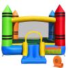 Costzon Inflatable Bounce House, Party Castle Bouncy House for Kids 12ft L x 9ft W x 6ft H Indoor Outdoor Fun w/Large Jumping Area & Fun Slide, Blower, Toddler Bounce House for Backyard Birthday Gifts view 1