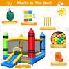 Costzon Inflatable Bounce House, Party Castle Bouncy House for Kids 12ft L x 9ft W x 6ft H Indoor Outdoor Fun w/Large Jumping Area & Fun Slide, Blower, Toddler Bounce House for Backyard Birthday Gifts view 2