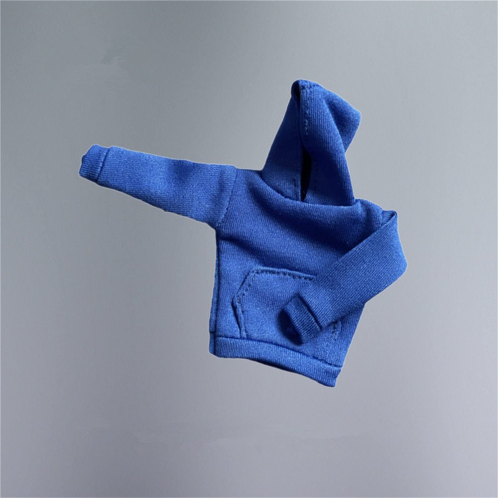 1/12 Scale Action Figure Clothes,Female Hoodie Sweater Costume Clothes for 6inch Action Figure Body (Blue, Female Clothes)