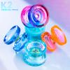MAGICYOYO Professional Crystal Yo Yo K2, Responsive Yoyo for Kids 8-12, Plastic Finger Spin Trick Yo-yo with Unresponsive Bearing for Intermediate +12 Strings+Bearings Kit+Carry Bag (Crystal Blue) view 2