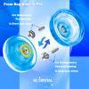 MAGICYOYO Professional Crystal Yo Yo K2, Responsive Yoyo for Kids 8-12, Plastic Finger Spin Trick Yo-yo with Unresponsive Bearing for Intermediate +12 Strings+Bearings Kit+Carry Bag (Crystal Blue) view 4