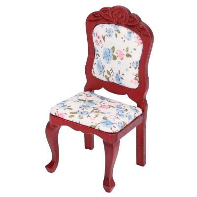 LIZEALUCKY 1:12 Scale Dollhouse Furniture Simulated Wooden Single Sofa Chairs Vintage Red Armchairs for Miniature House Accessories Furniture Decoration