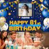 AUBAO Custom Happy 81st Birthday Decorations Banner - 81 Years Old Backdrop for Women Men Boys Girls Personalization Party Supplies Navy Blue, 4x6ft/5x7.5ft/6x9ft/7x10.5ft/8x12ft view 4