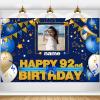 AUBAO Custom Happy 92nd Birthday Decorations Banner - 92 Years Old Backdrop for Women Men Boys Girls - Personalization Party Supplies - Navy Blue, 4x6ft/5x7.5ft/6x9ft/7x10.5ft/8x12ft view 1