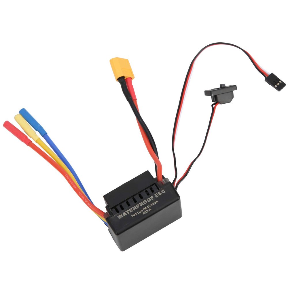 RC ESC, 60A Brushless ESC Electric Speed Controller Compatible with SCX10 1/10 RC Car Model Weihnachten Car Model Parts (XT60)