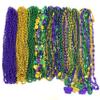 YSPPF 102 pcs Mardi Gras Bead Necklaces Bulk Gold Purple Green Carnival Parade Decorations view 1