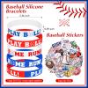 Aoriher 194 Pcs Baseball Party Favor Set Sport Party Gift Bulk Baseball Goodie Bag Filler Mini Ball Toy Silicone Bracelet Tattoo Sticker Keychain Button Pin Slap Bracelet for Birthday Party Supplies view 3