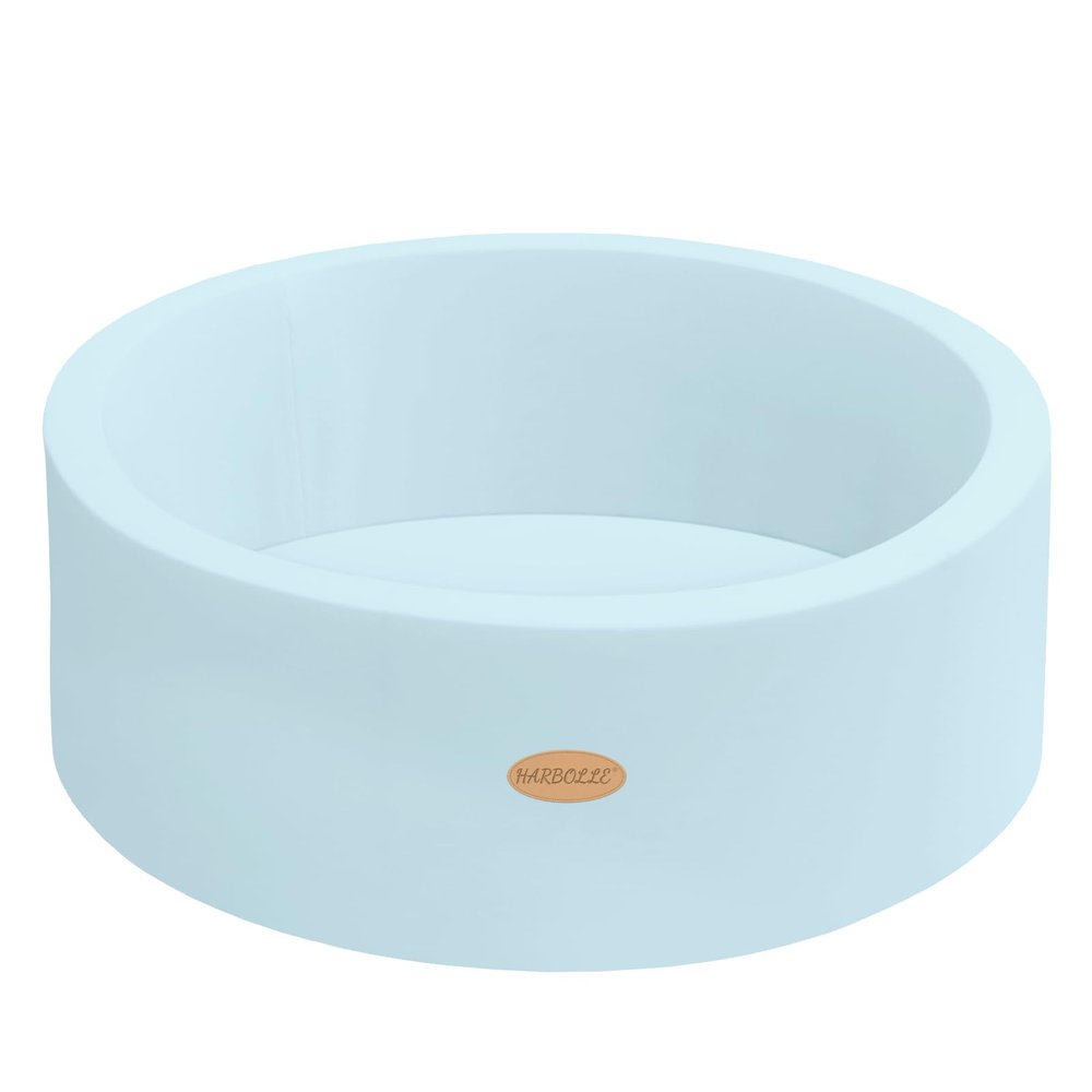 HARBOLLE Baby Ball Pit 35.4" Soft Round Memory Foam Ball Pits NOT Included Balls Indoor Outdoor Playpen for Babies Toddlers Kids Great Gift for Girls Boys, Blue