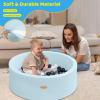 HARBOLLE Baby Ball Pit 35.4" Soft Round Memory Foam Ball Pits NOT Included Balls Indoor Outdoor Playpen for Babies Toddlers Kids Great Gift for Girls Boys, Blue view 2