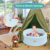 HARBOLLE Baby Ball Pit 35.4" Soft Round Memory Foam Ball Pits NOT Included Balls Indoor Outdoor Playpen for Babies Toddlers Kids Great Gift for Girls Boys, Blue view 3