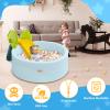 HARBOLLE Baby Ball Pit 35.4" Soft Round Memory Foam Ball Pits NOT Included Balls Indoor Outdoor Playpen for Babies Toddlers Kids Great Gift for Girls Boys, Blue view 4