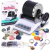 BUAOB Rock Tumbler Kit - Turn Rough Rocks into Beautiful Gems with 7-Day Timer, Includes 2 Belts, Bag of Rough Stones, 4 Stages of Grits: Coarse, Fine, Polishing, Final Polishing view 1