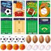 36 Sets Valentines Day Sports Gift Card for Kids with Stress Balls Mini Squeeze Foam Soccer Basketball Baseball Football Stress Relief Balls Toys Bulk for Classroom Exchange, Valentine Party Favors view 1