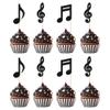 Gyufise 24Pcs Music Notes Cupcake Toppers Black Glitter Musical Symbol Cupcake Picks for Rock Music Concert Theme Baby Shower Wedding Birthday Party Cake Decorations Supplies view 1