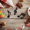 Gyufise 24Pcs Music Notes Cupcake Toppers Black Glitter Musical Symbol Cupcake Picks for Rock Music Concert Theme Baby Shower Wedding Birthday Party Cake Decorations Supplies view 3