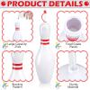 Funtery 12 Set Bowling Lovers Gifts for Men Women 25 oz Reusable Bowling Pin Plastic Water Bottles with Straws and Lids Sports Fans view 3