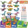 Colplay 24 Packs Valentines Day Gifts for Kids Classroom-Dinosaur Building Blocks with Valentines Day Cards for Kids School & Stickers, Exchange Valentines Party Favors Boxes for Boys Girls view 1