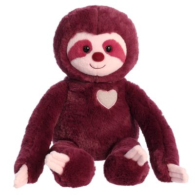 Aurora Heartwarming Valentine Sweety Sloth Stuffed Animal - Soft Keepsake for Loved Ones - Perfect for Decorating Rooms and Valentine's Day - Amethyst 20.5 Inches