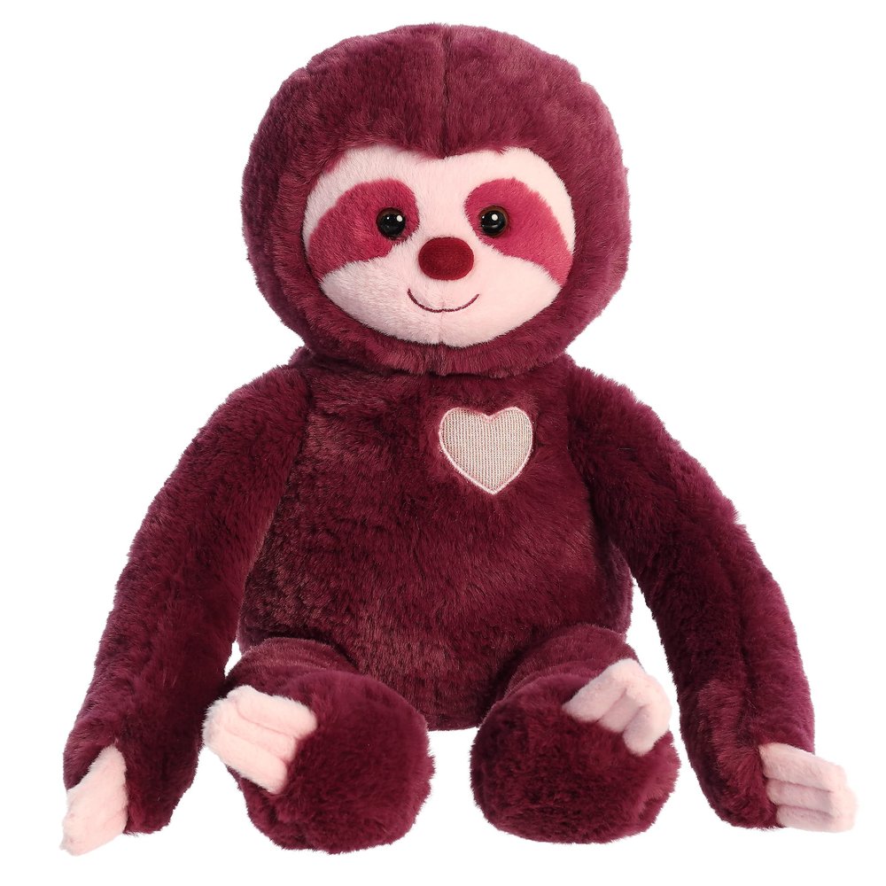 Aurora Heartwarming Valentine Sweety Sloth Stuffed Animal - Soft Keepsake for Loved Ones - Perfect for Decorating Rooms and Valentine's Day - Amethyst 20.5 Inches