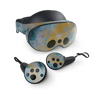 MightySkins Glossy Glitter Skin Compatible with Meta Quest Pro - Ocean Marble | Protective, Durable High-Gloss Glitter Finish | Easy to Apply, Remove, and Change Styles | Made in The USA