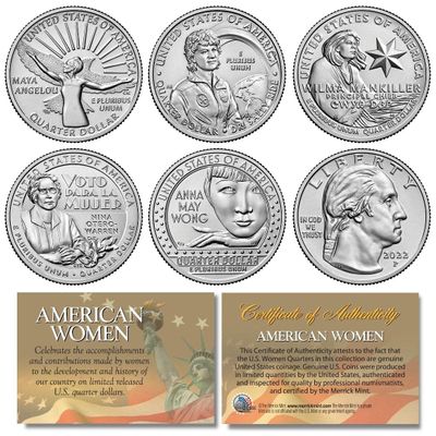 2022 American Women Quarters U.S. Mint 5-Coin Complete Set in Capsules (P-Mint)