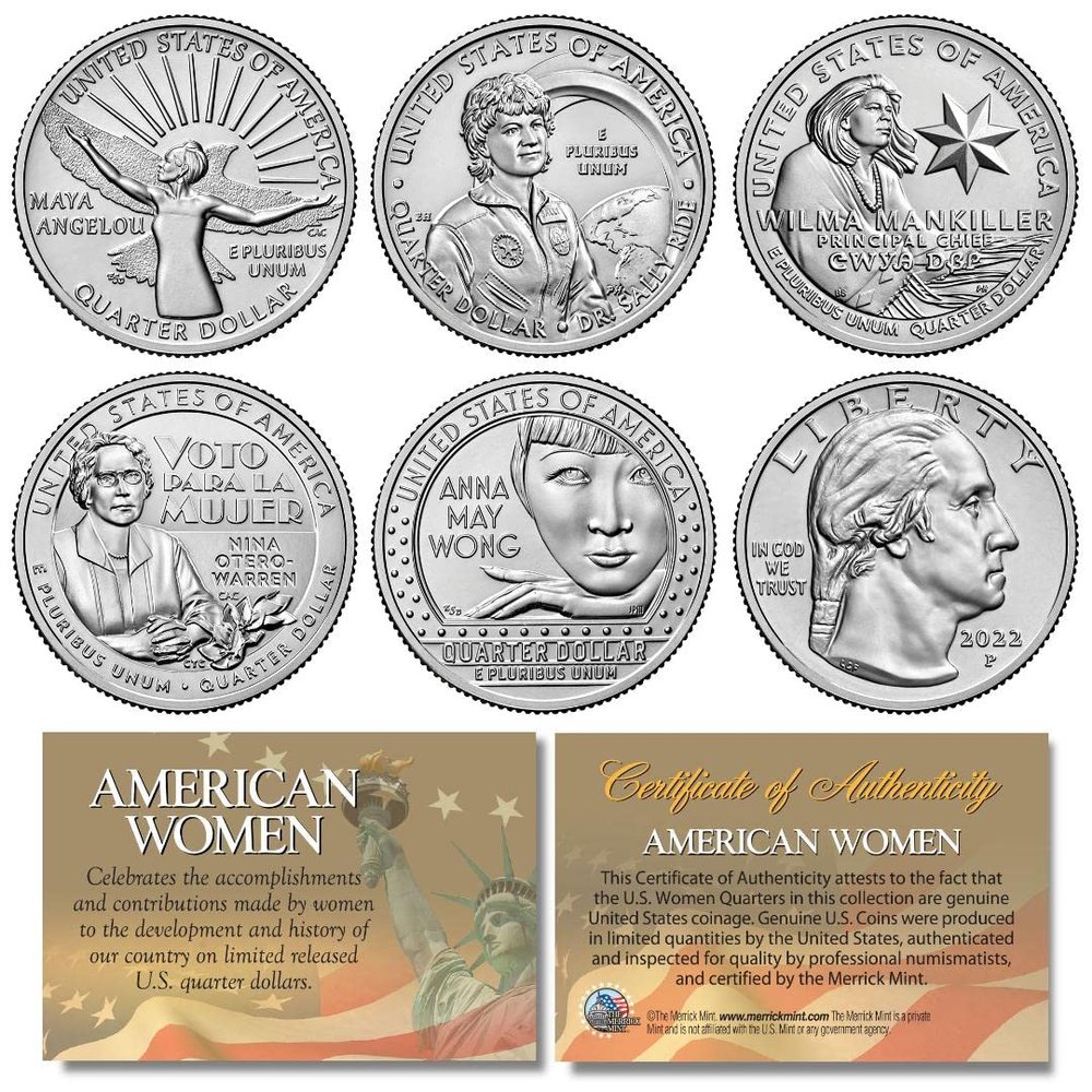 2022 American Women Quarters U.S. Mint 5-Coin Complete Set in Capsules (P-Mint)