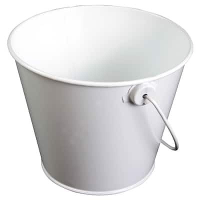 Celebrate It Small White Tin Gift Pail with Handle - Pack of 24