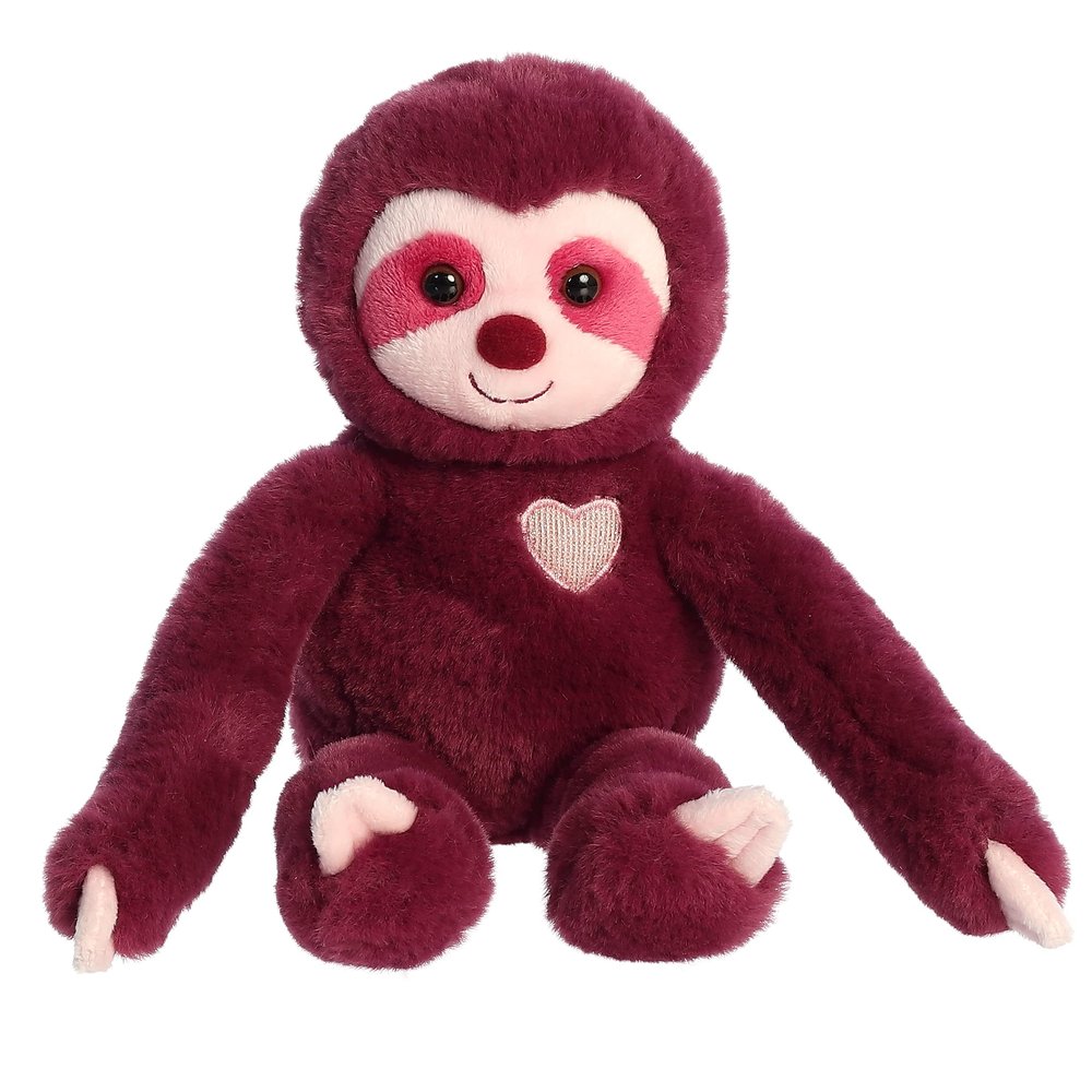 Aurora Heartwarming Valentine Sweety Sloth Stuffed Animal - Soft Keepsake for Loved Ones - Perfect for Decorating Rooms and Valentine's Day - Amethyst 12 Inches