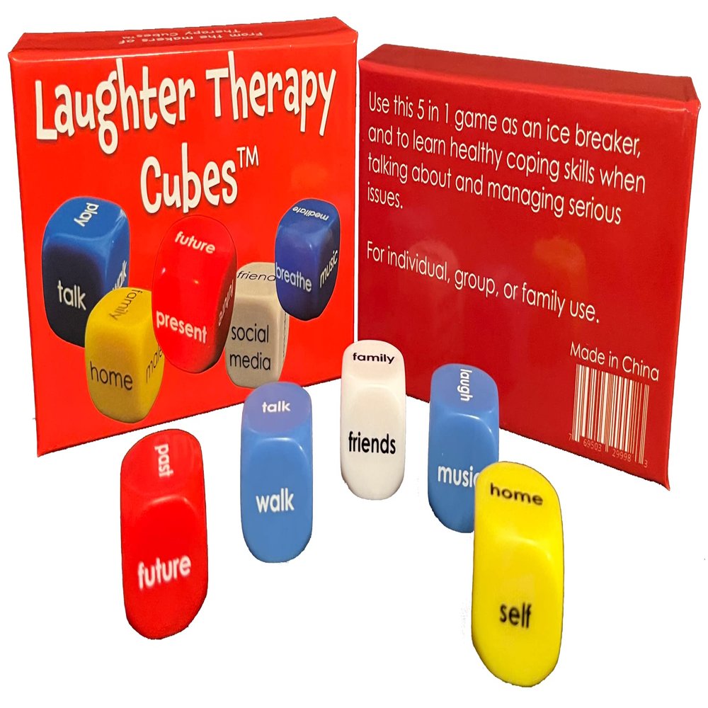 Tomorrow River Games Laughter Therapy Cubes is an Icebreaker and Therapy Game for Kids, Teens and Adults. Laugh Together and Talk About Serious Life Issues.