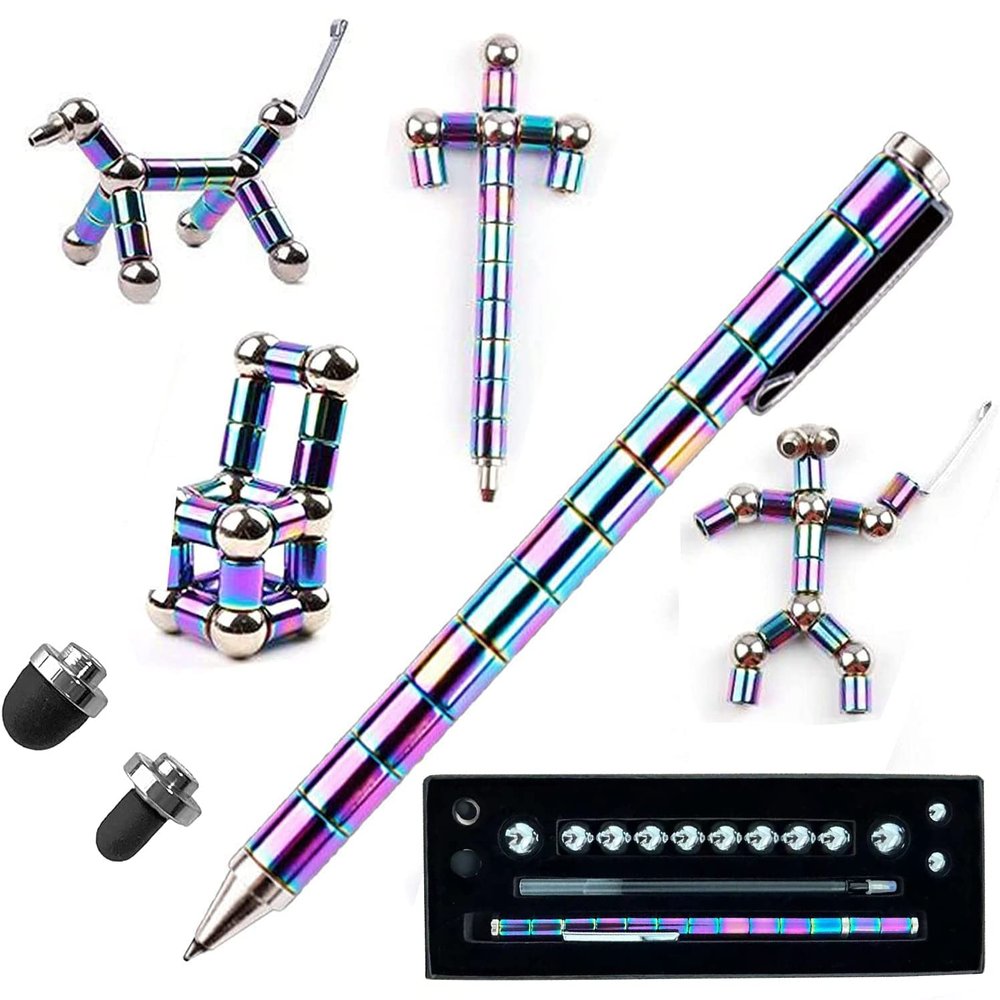 Wercow Fidget Pen, Decompression Magnetic Fidget Toy Pen, Magnet Pen Fidget Toy Relieve Pressure Toy Christmas Valentine's Day Birthday Gifts for Kids! (Colour)