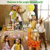 Flying Childhood 16Pcs Jungle Animal Ears Headbands as Safari Party Favors Wild One Birthday Decorations Plush Animal Headpiece for Kids Adults view 2