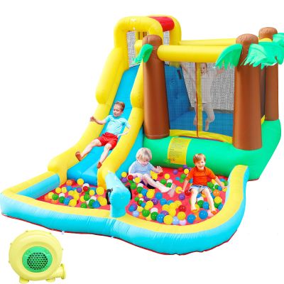 Doctor Dolphin Bounce House for Kids, Inflatable Water Slide, Indoor Bouncy House for Kids, Kids Bouncy Castle with Waterslide, Jump House for Dry and Wet Backyard(450W Blower Include)