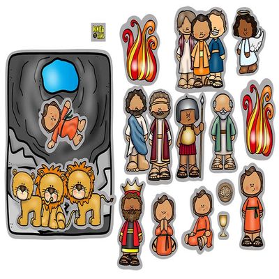 Daniel & Lions Den Felt Figures for Bible Flannel Board Stories Fiery Furnace Young Daniel