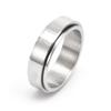 MIKAMU Anxiety Ring for Women Men Stainless Steel Fidget Anxiety Ring 6mm Star Spinner Rings for Men Stress Relieving Reduce Anxiety (white gold, 9) view 1