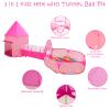 3PC Princess Tent for Girls with Kids Ball Pit, Kids Play Tents and Crawl Tunnel for Toddlers, Pink Pop Up Playhouse Toys for Baby Indoor& Outdoor Tent Games (Pink Tent with Stars 3pc) view 4