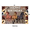 Horse Birthday Party Supplies Set with Horse Theme Happy Birthday Banner Balloon Cake Topper Cupcake Topper Background for Horse Party Decoration view 2