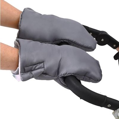 1 Pair Stroller Hand Muffs Thick Waterproof Warm Gloves Carts Compatible Hand Muffs Pram Stroller Accessory Hand Warmers Gray