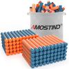 AMOSTING 100PCS Refill Bullets Ammo Pack Compatible with Nerf Guns for Nerf N-Strike Elite 2.0 Series - Compatible with All Elite Blasters Toy Guns (Blue & Orange)-with Storage Bag view 1