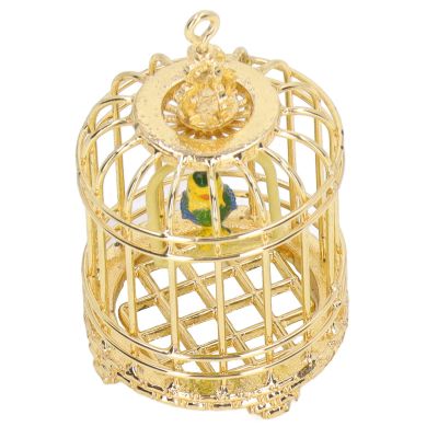 VBESTLIFE Miniature Bird Cage, 1:12 Dollhouse Birdcage Wear Metal Dollhouse Miniature Bird Cage Furniture for Dollhouse Decoration Photography Prop (Gold)