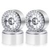 RCLIONS Aluminum Alloy 2.2inch RC Beadlock Wheels Rims 35mm for AXIAL Wraith RR10 TRX4 1/10th RC Crawler Truck Car (Silver) view 1