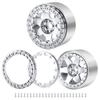 RCLIONS Aluminum Alloy 2.2inch RC Beadlock Wheels Rims 35mm for AXIAL Wraith RR10 TRX4 1/10th RC Crawler Truck Car (Silver) view 2