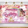 Custom Princess Theme 28th Birthday Party Decorations BannerHappy 28th Birthday Royal Castle Carriage Crown Floral Backdrop Decorations Supplies view 1