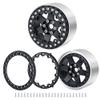 RCLIONS Aluminum Alloy 2.2inch RC Beadlock Wheels Rims 35mm for AXIAL Wraith RR10 TRX4 1/10th RC Crawler Truck Car (Black) view 2