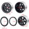 RCLIONS Aluminum Alloy 2.2inch RC Beadlock Wheels Rims 35mm for AXIAL Wraith RR10 TRX4 1/10th RC Crawler Truck Car (Black) view 4