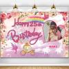 Custom Princess Theme 25th Birthday Party Decorations BannerHappy 25th Birthday Royal Castle Carriage Crown Floral Backdrop Decorations Supplies view 1