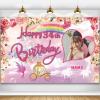 Custom Princess Theme 34th Birthday Party Decorations BannerHappy 34th Birthday Royal Castle Carriage Crown Floral Backdrop Decorations Supplies view 1