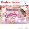 Custom Princess Theme 20th Birthday Party Decorations BannerHappy 20th Birthday Royal Castle Carriage Crown Floral Backdrop Decorations Supplies view 2